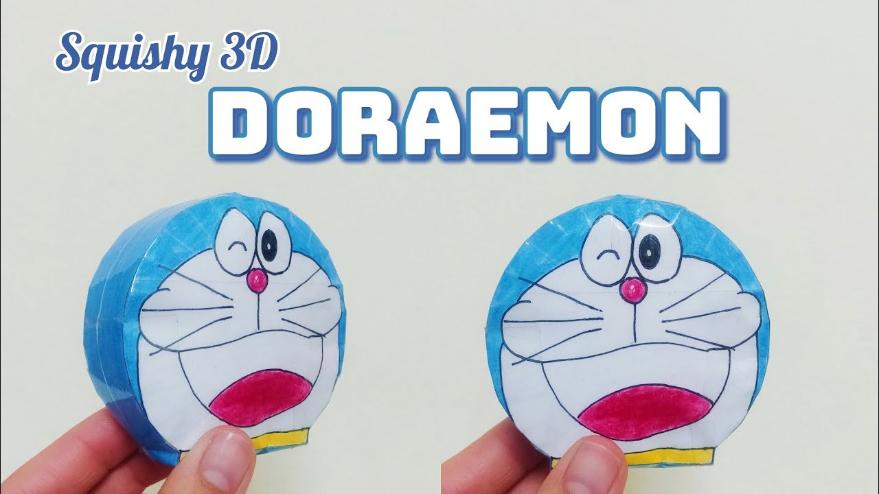 DIY | Mini Squishy | Làm Squishy mini hình Doraemon siêu cute đơn giản | 3D Paper squishy