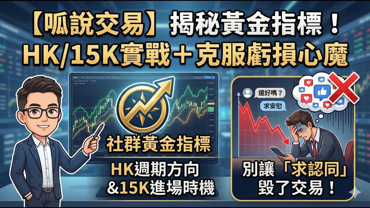 【呱說交易】揭秘社群「黃金指標」！HK週期抓方向、15K定買點。你也被虧損時「求認同」的心魔害慘了嗎？