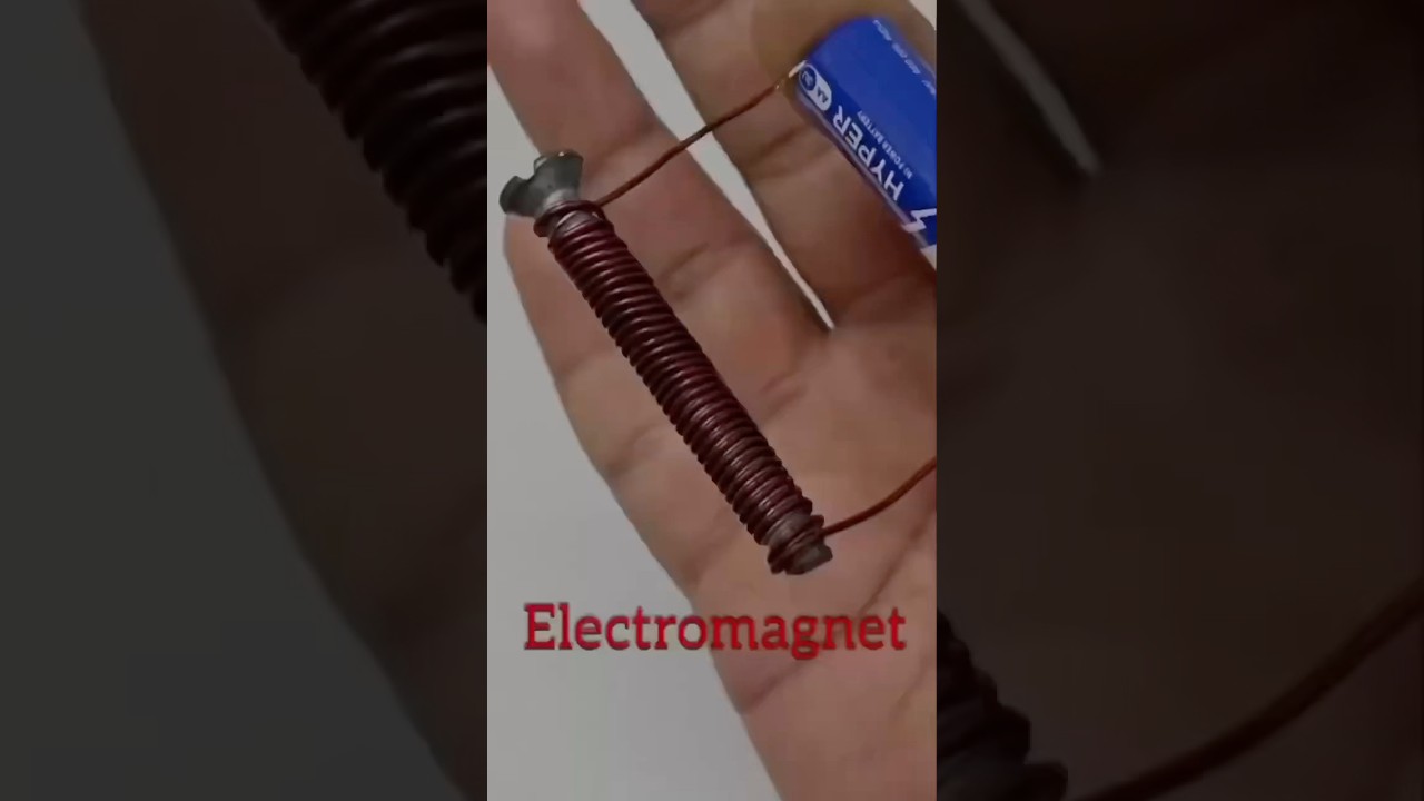 How to make electromagnet at home #magneticfield #electromagnetic #science #experiment