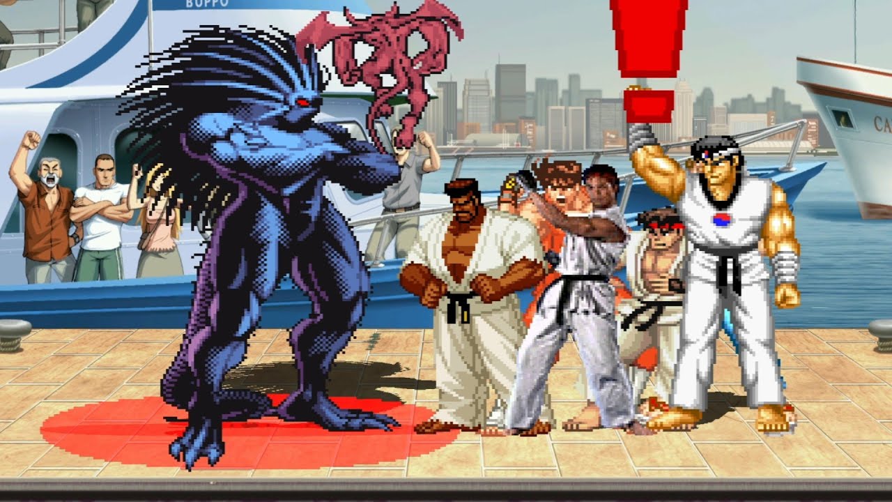 RYU VS BLACKHEART - HIGHEST LEVEL INSANE EPIC FIGHT! MUGEN GAMES...