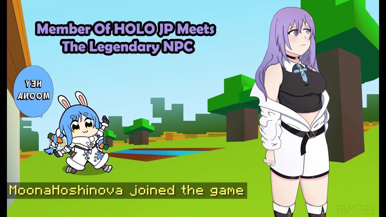 [Hololive English] The legendary Npc moona first met between member of hololive #HeyMoona