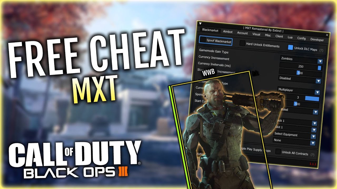 MXT для Black Ops 3 &mdash; БЕСПЛАТНЫЙ чит (Разблокировка всего, максимальный уровень, аимбот, ESP, уни...