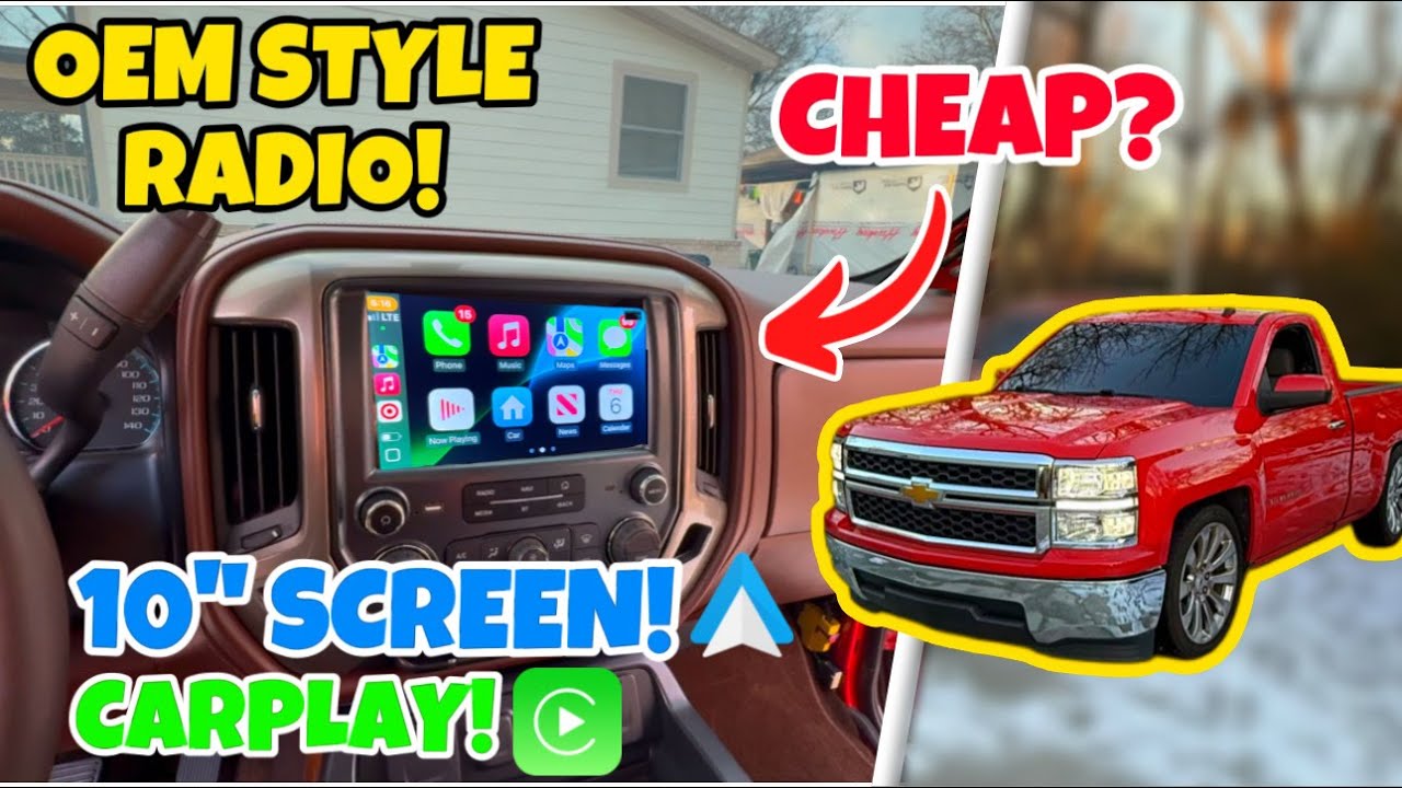 Installing CarPlay Radio for Silverado? The CHEAPEST Radio!? (Sierra & Silverado 2014 2018)