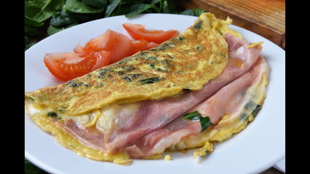 Tortilla de espinacas con jamón y queso