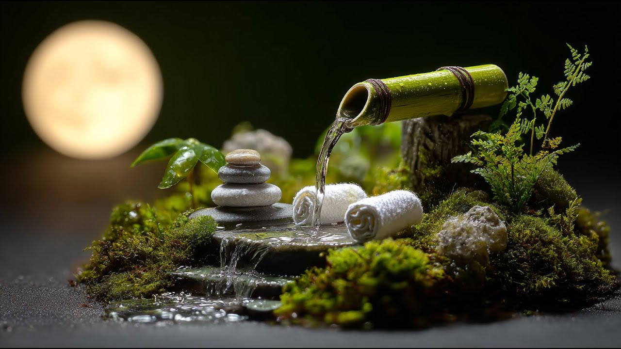 Relaxing Spa Water Sounds 🌙 Soft Piano Music for Stress Relief, Deep Sleep & Meditation