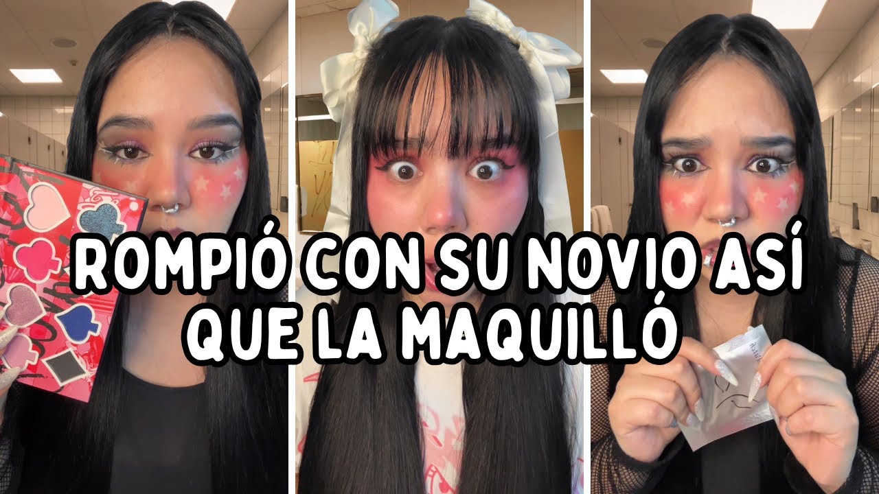 Maquillaje en el baño de la escuela 🏫 | ASMR te maquillo por que terminaste con tu novio | #makeup