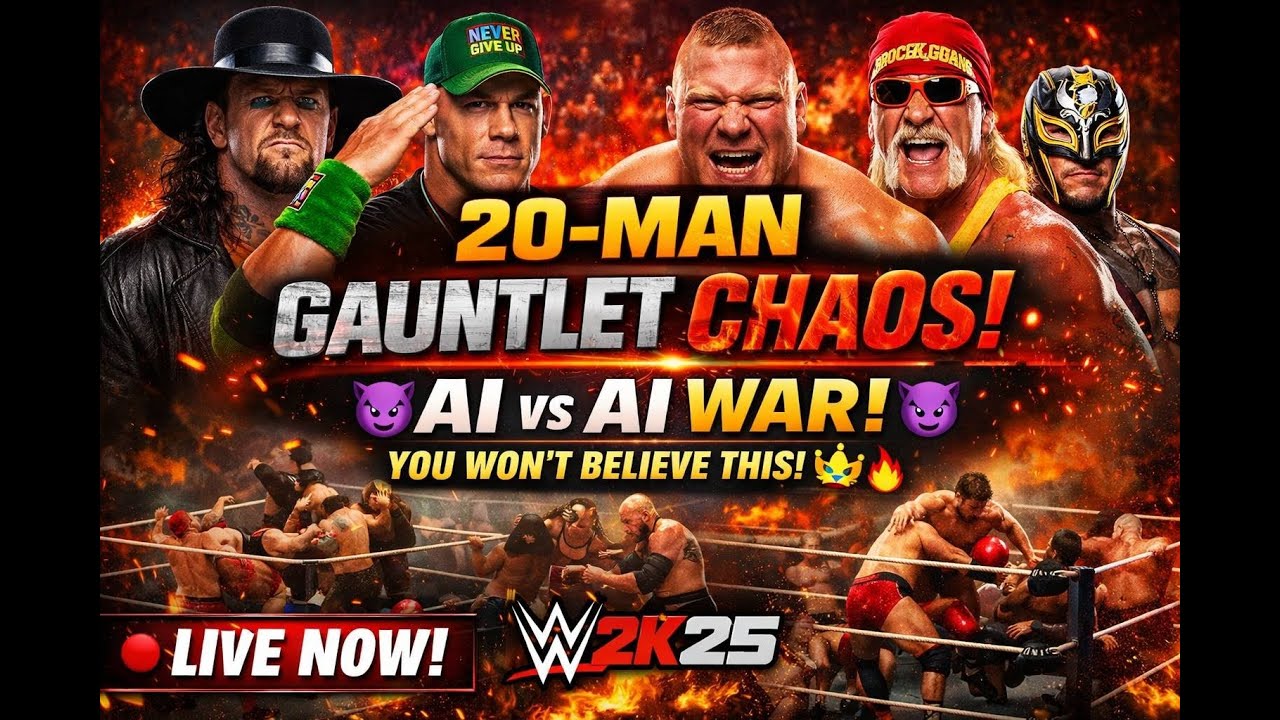 😈 ULTRA CHAOS LIVE 🔥 20-Man Gauntlet | WWE2K25 | BIG MOMENTS NOW! 👑