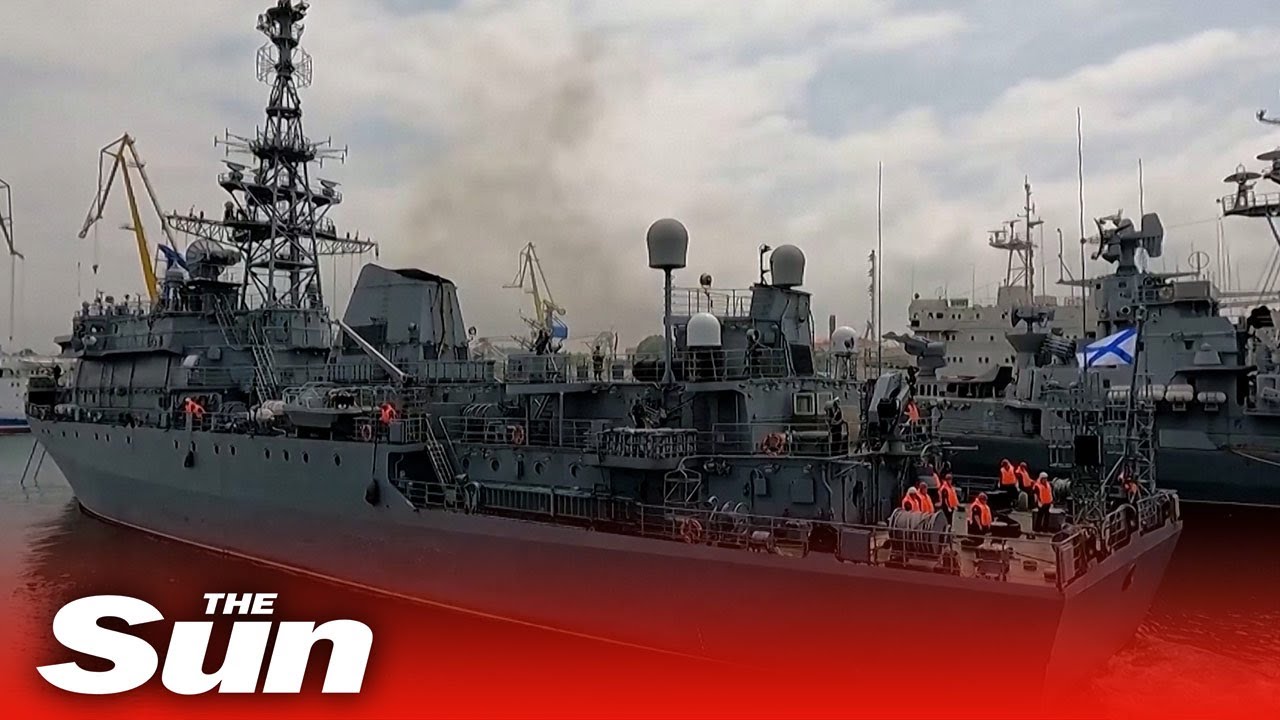 Russian warship arrives in Sevastopol after marine drone attack