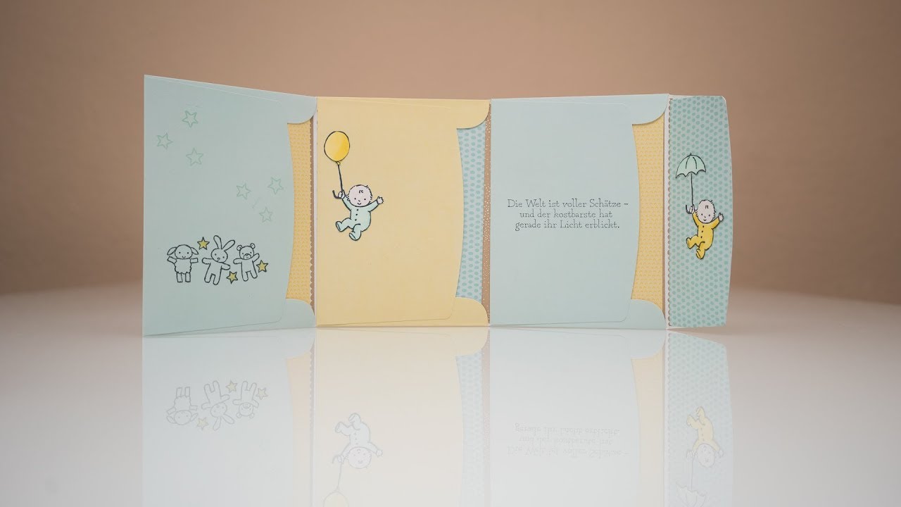 Baby-Karte als Mini-Album (Aufklapp-Karte) | Stampin' Up!