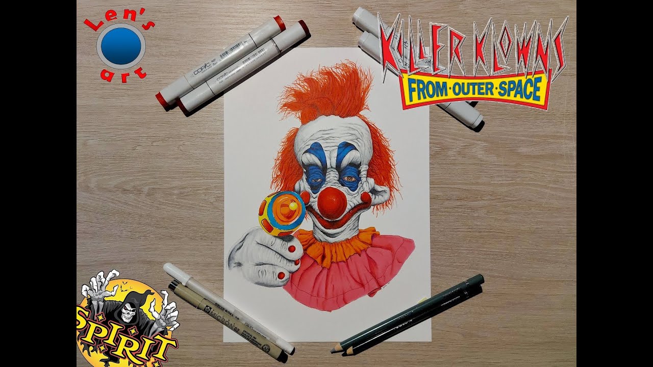 Drawing Rudy Killer Klown fromOuter Space. SOLD!