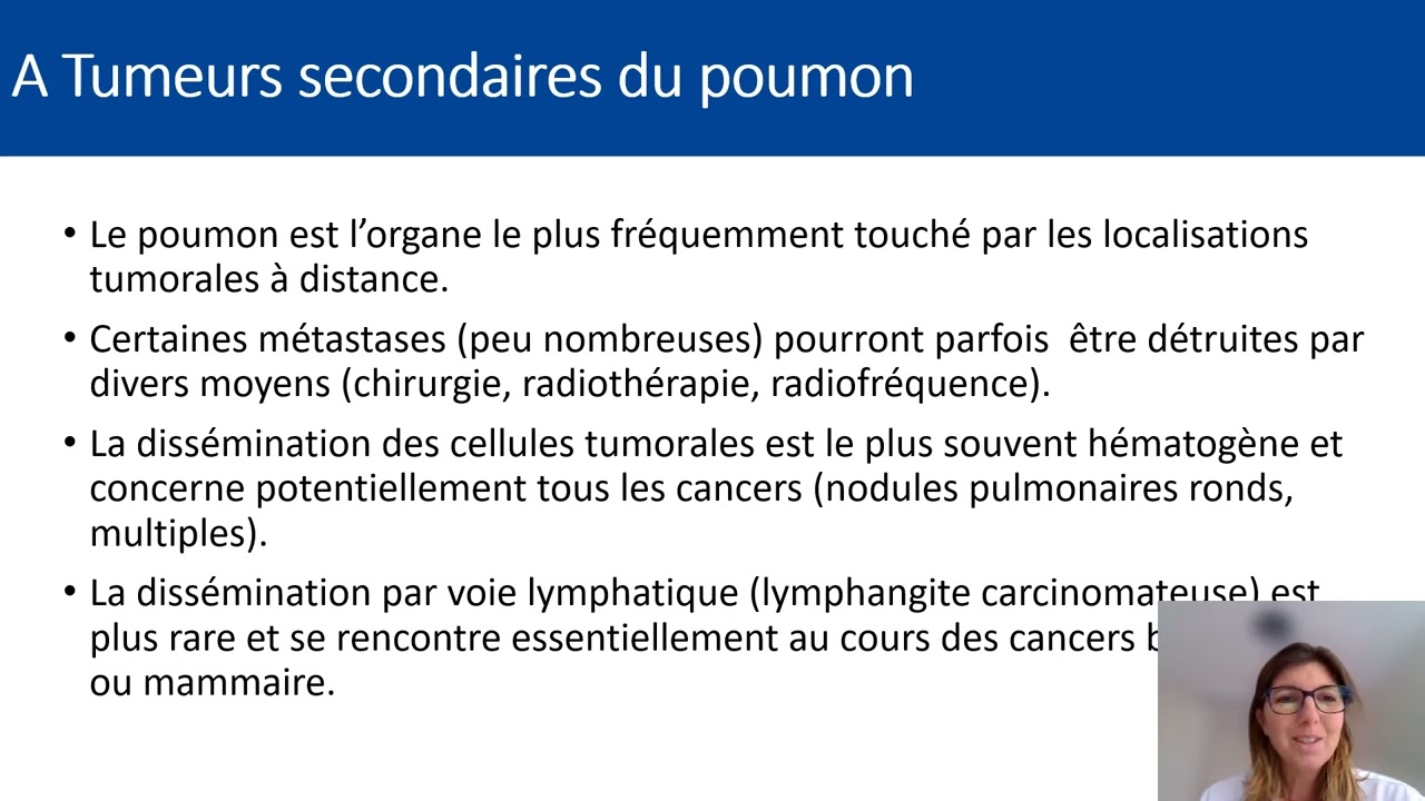 Item 309 tumeurs du poumon, primitives et secondaires