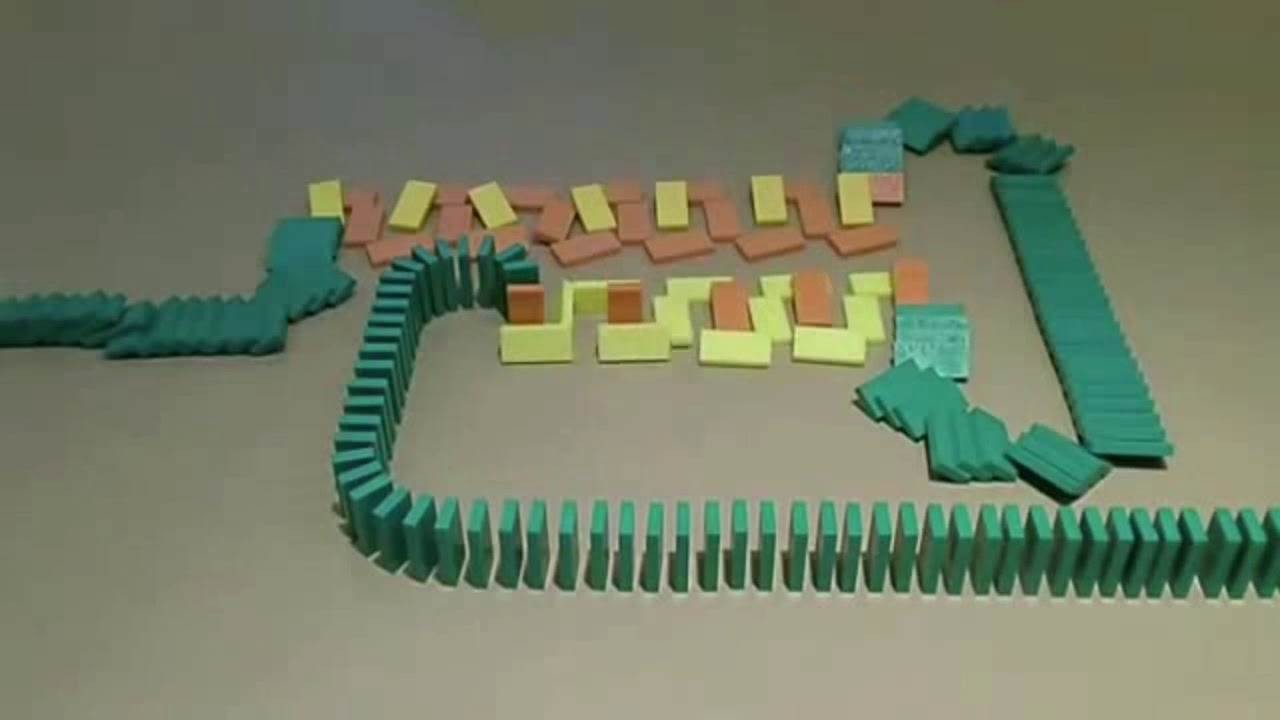 Reverse video |  Domino falling  | this is not reverse video?