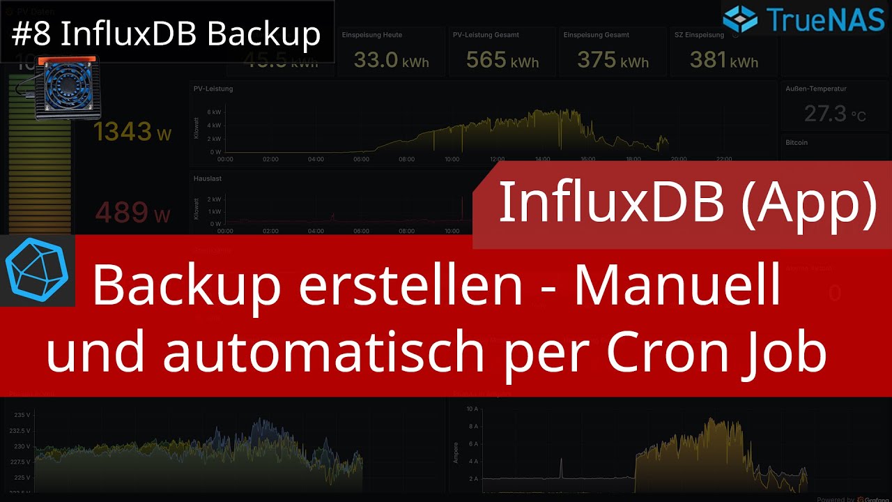 TrueNAS - Backup der InfluxDB (App) manuell oder automatisch (Cron Job mit Zeitintervall) erstellen