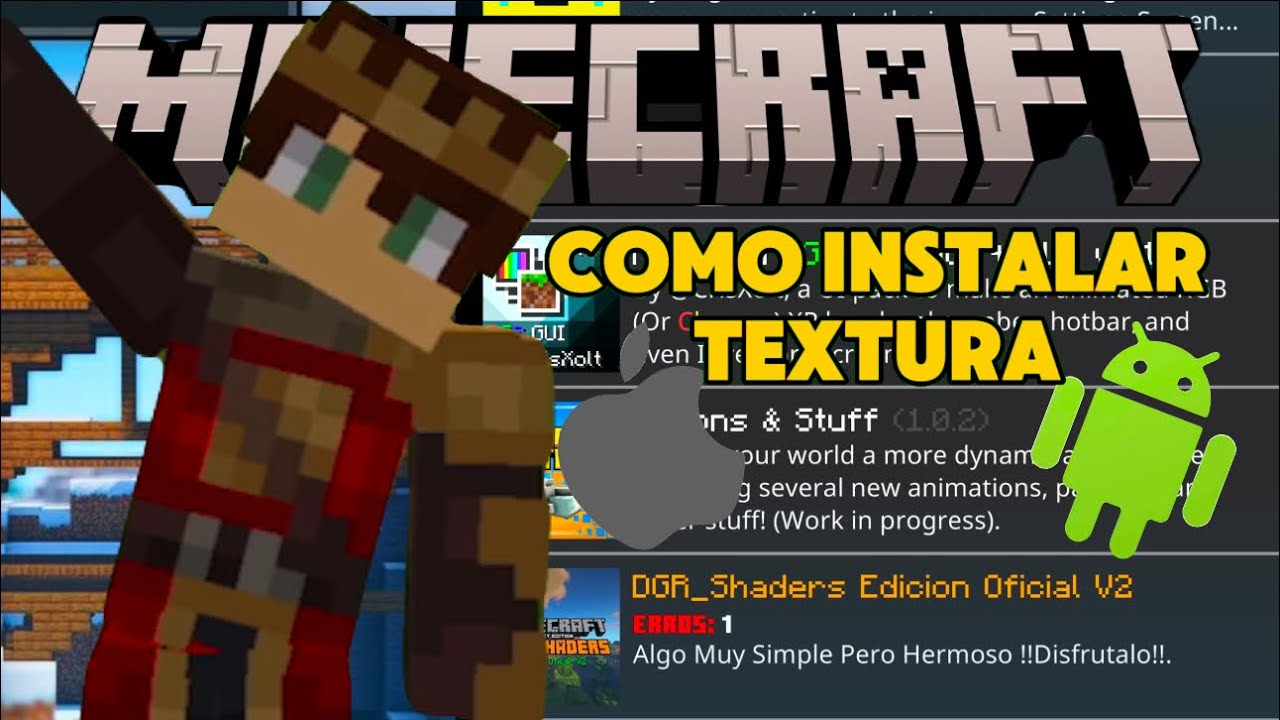 TUTORIAL DE COMO INSTALAR TEXTURA NO MINECRAFT BEDROCK (IPHONE/ANDROID)