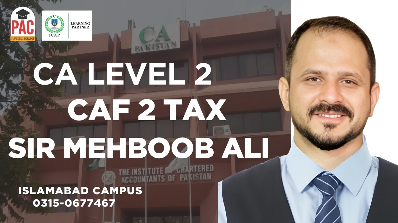 CA level 2 CAF 2 TXP by SIR MEHBOOB ALI