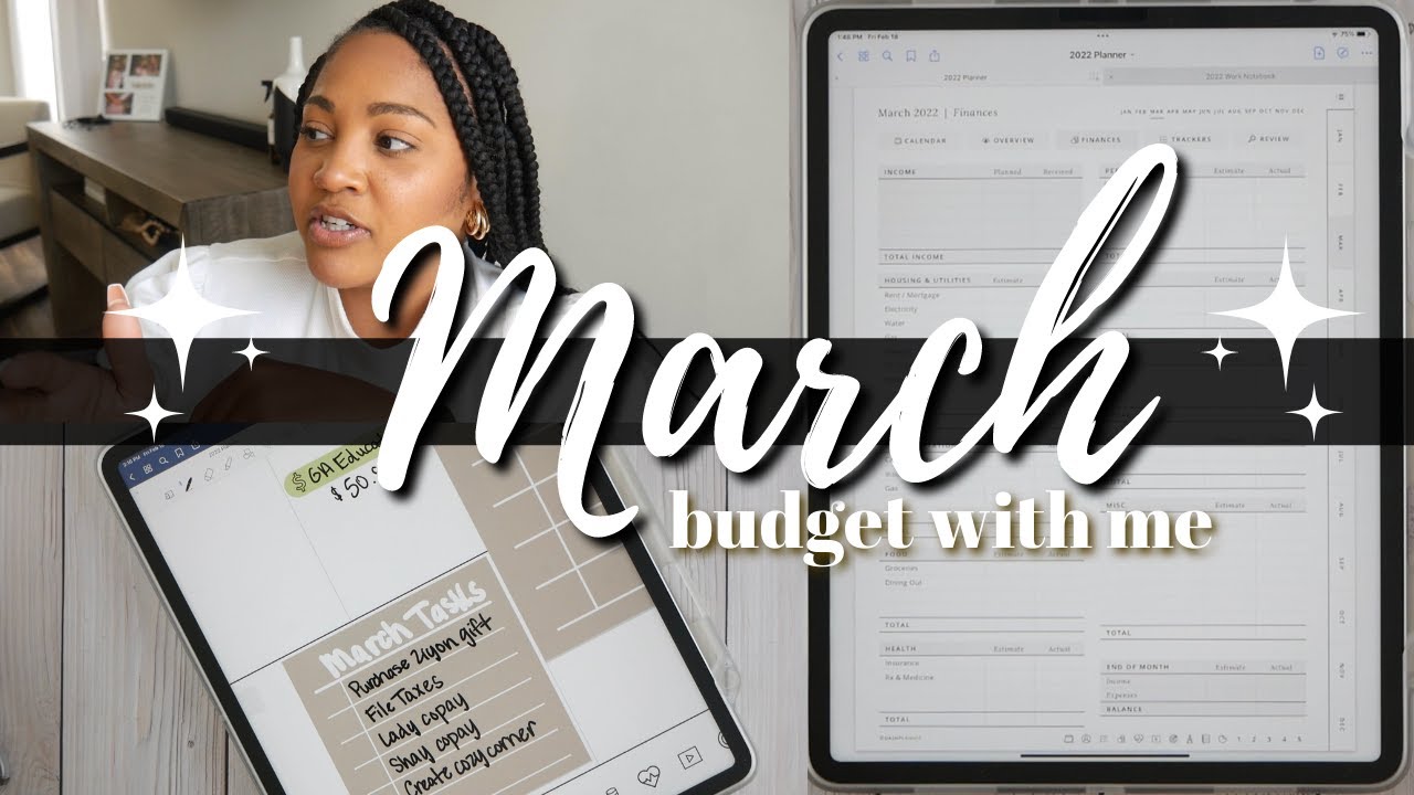 MARCH 2022 MONTHLY BUDGET WITH ME | a month of basically no financial goals 🤔