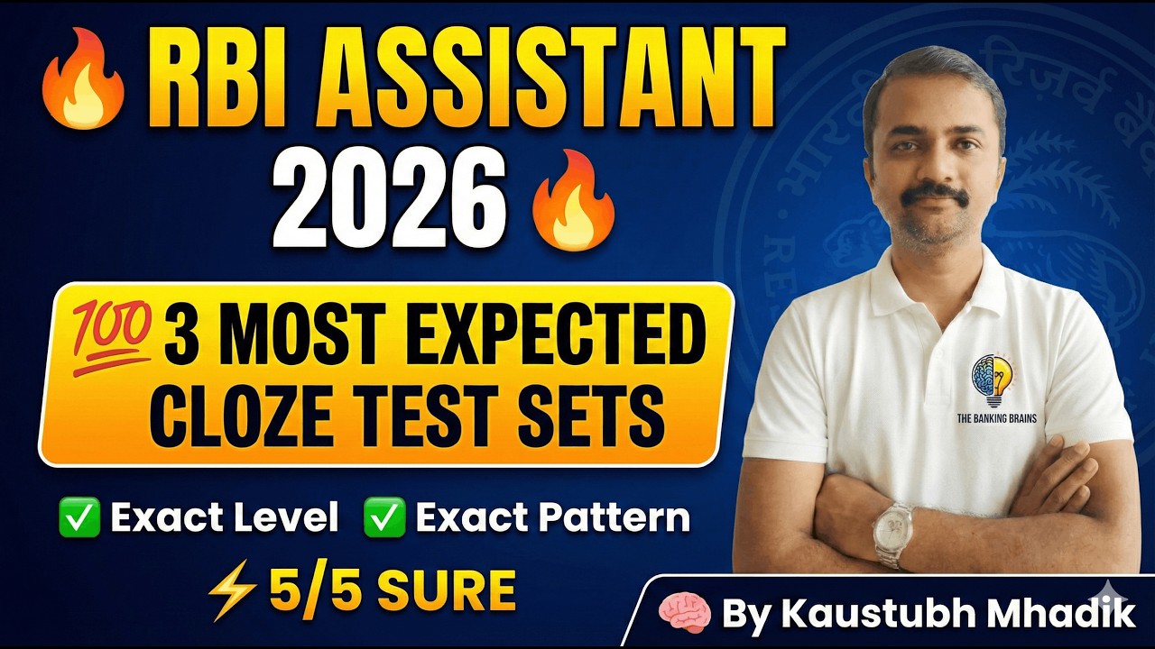 3 Cloze test sets for RBI ASSISTANT 2026 by Kaustubh Sir