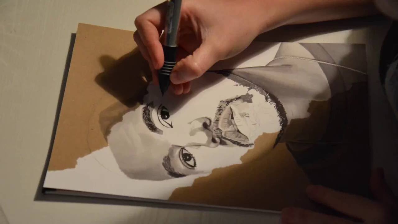 Drawing Kanye West Portrait - Tria Marker Pen Timelapse