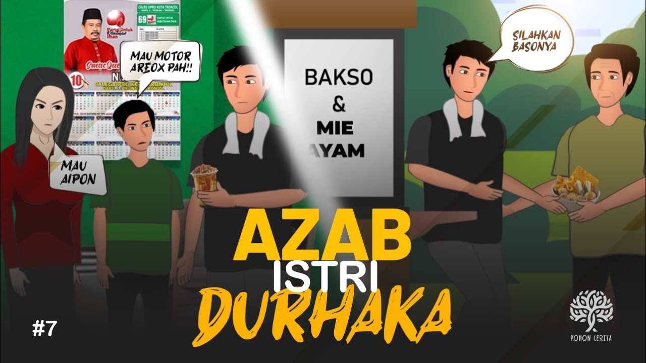 Azab istri durhaka | Animasi kartun azab lucu