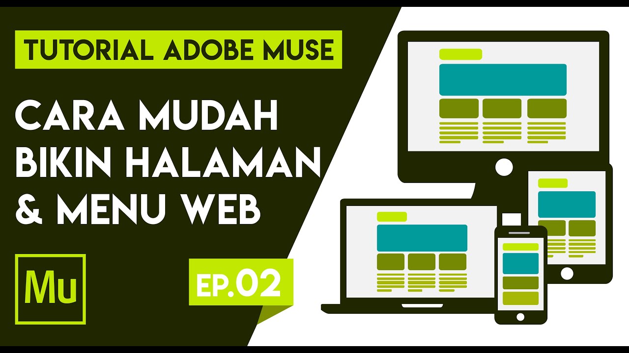 #02 Teknik Dasar Membuat Menu dan Halaman (Page) Website - Tutorial Adobe Muse Bahasa Indonesia