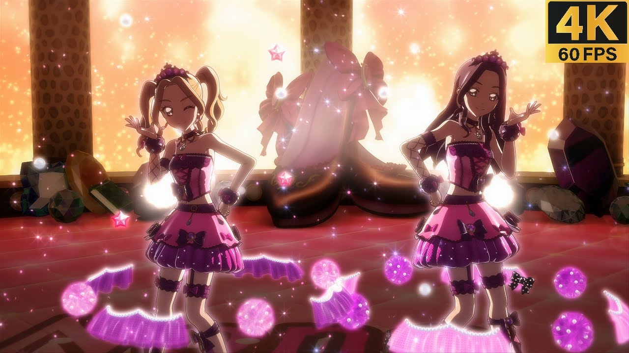 Aikatsu! ❖ Nono ❖ Risa ✾Silky Love Devil Coord ✵ lucky train! ✵【 Master 4K 】