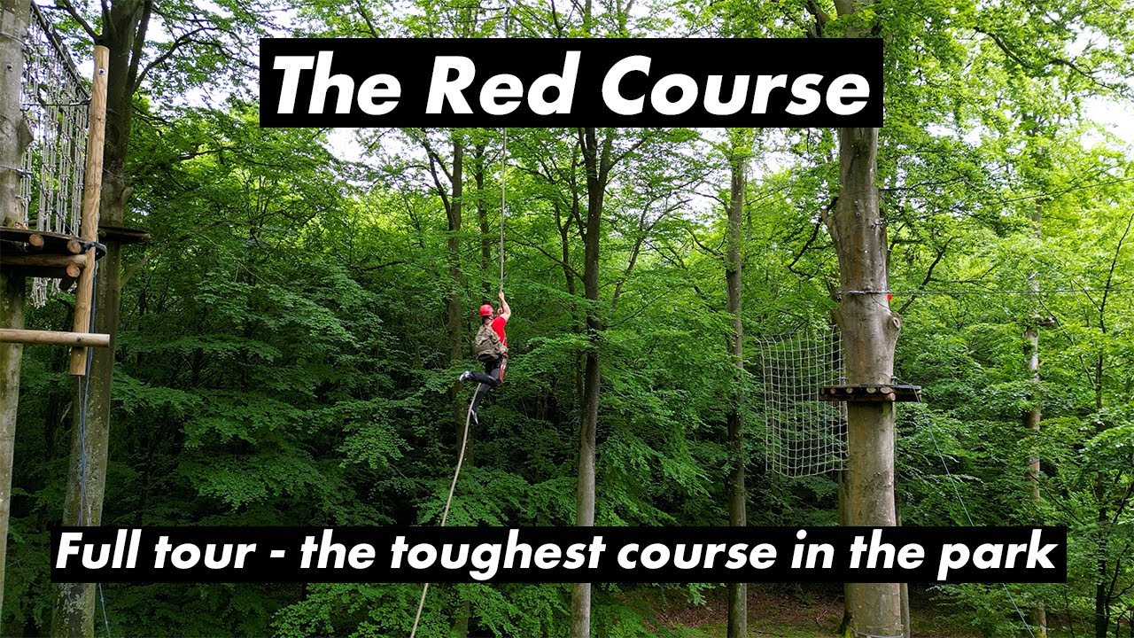 The toughest course in the park Red Course at Camp Adventure Denmark.