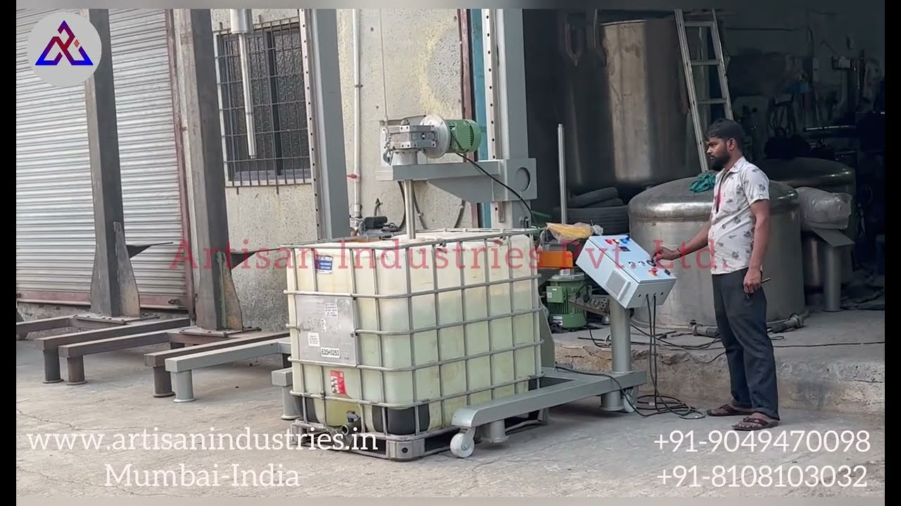 IBC Tote Mixer | Agitator with Electric Hoist Lofting For IBC 