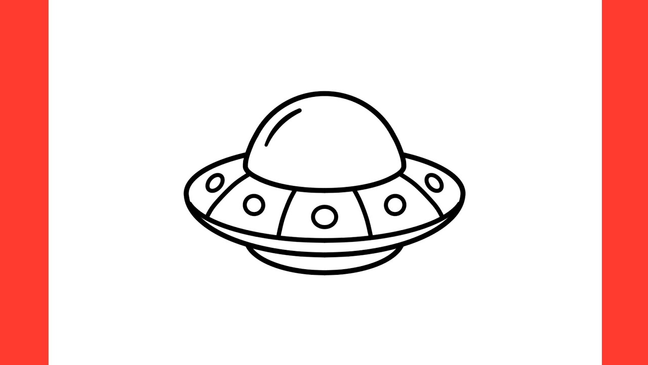 How to draw UFO step by step / drawing alien spaceship easy