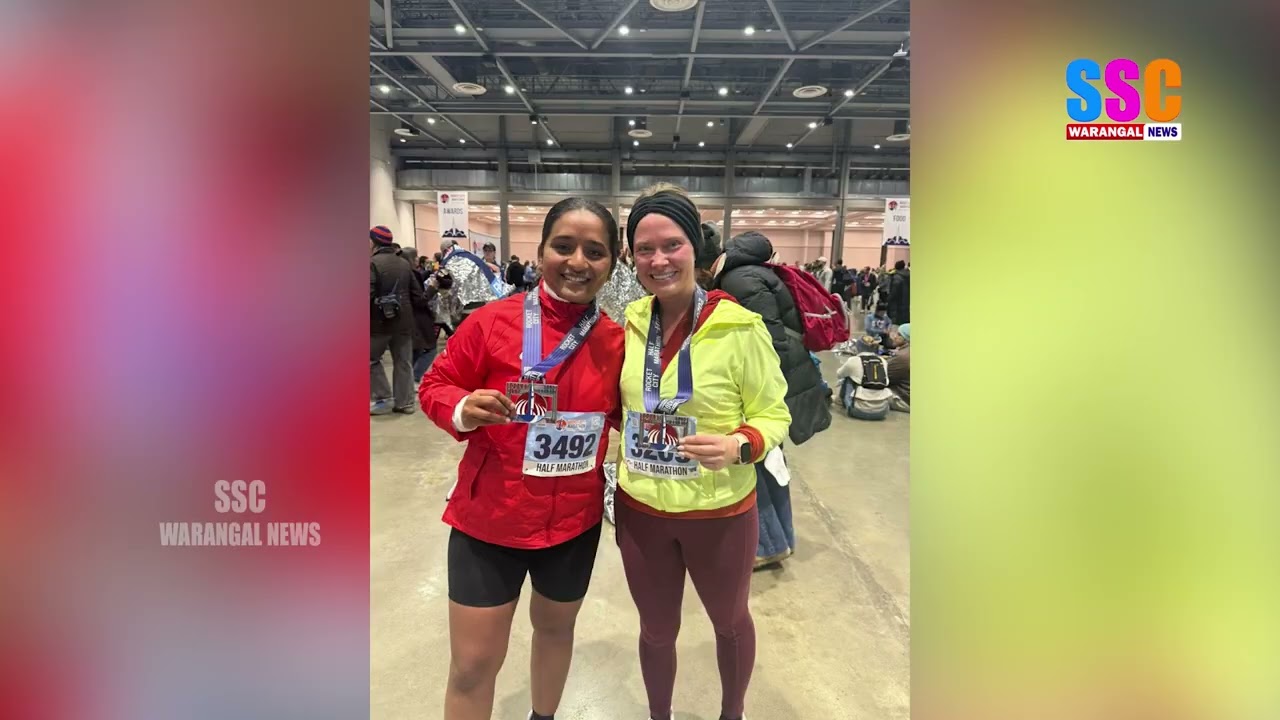 అమెరికాలో సత్తా చాటిన తెలుగు అమ్మాయి | Girl Wins Medal at Rocket City Marathon | SSC Warangal News