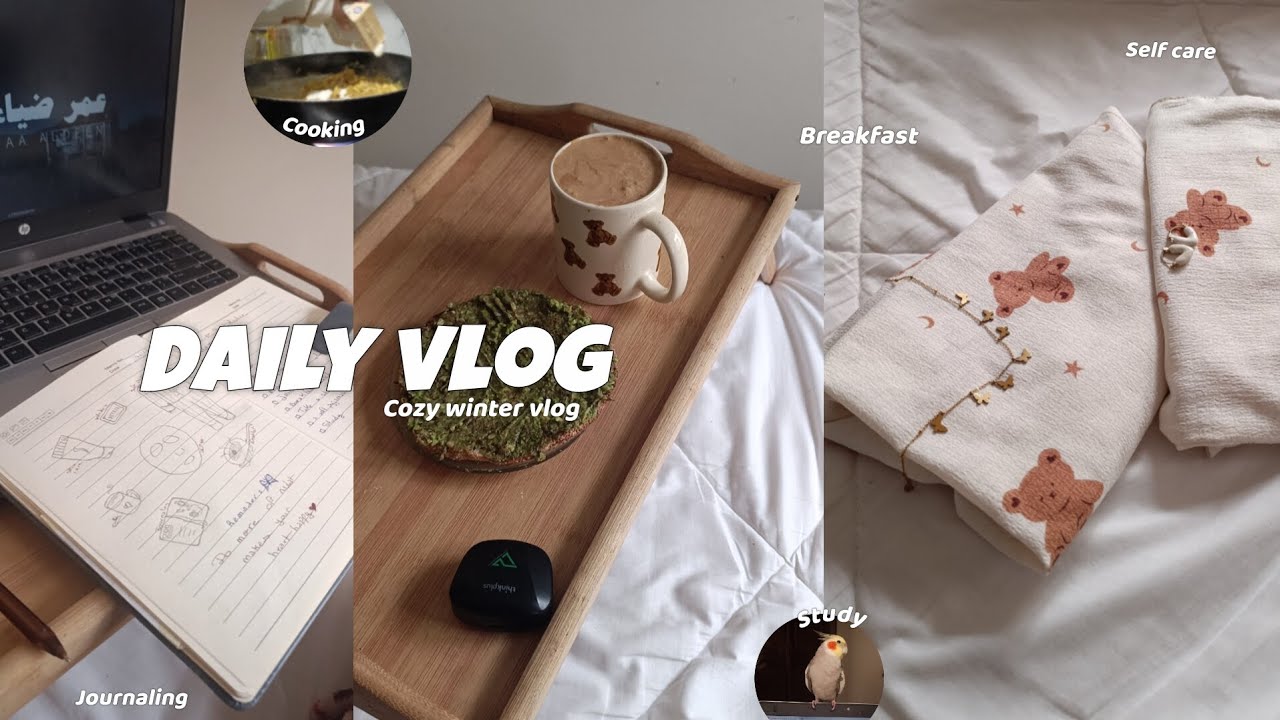 VLOG | cozy winter day, self care, study, cooking, journaling, ☕🌧️..