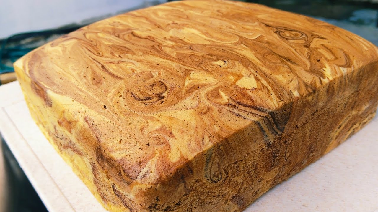 Kek Marble Kayu gabungan coklat kopi