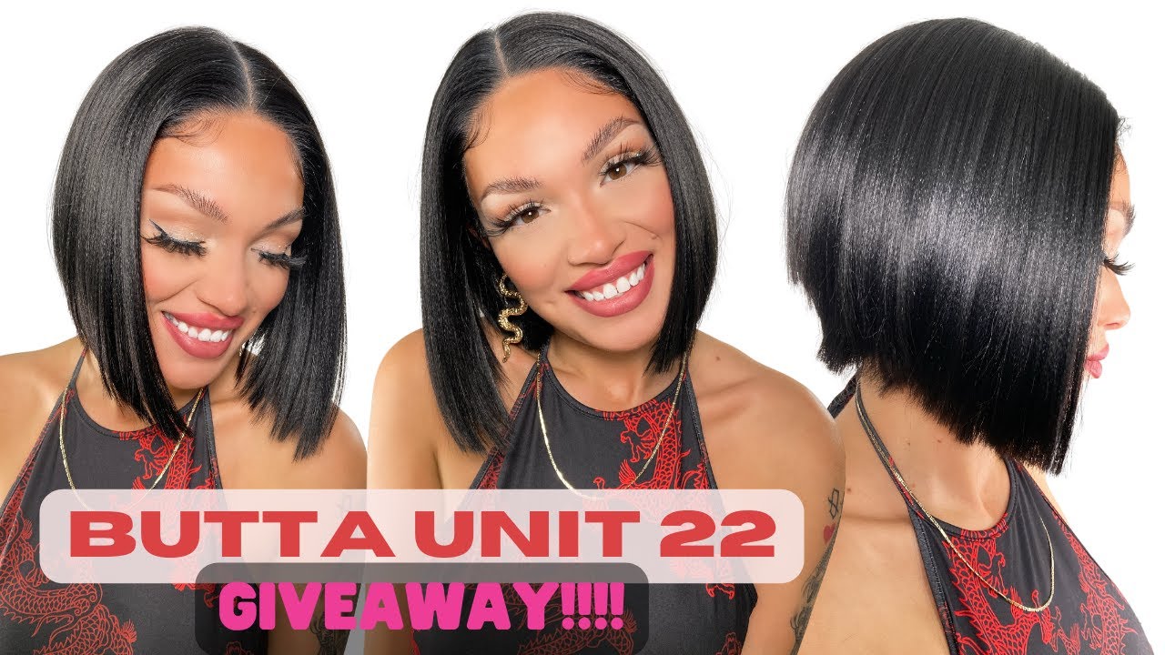 GIVEAWAY(closed)‼️NEW BUTTA UNIT 22- BLUNT CUT SYNTHETIC LACE FRONT BOB WIG💕FT. SENSATIONNEL