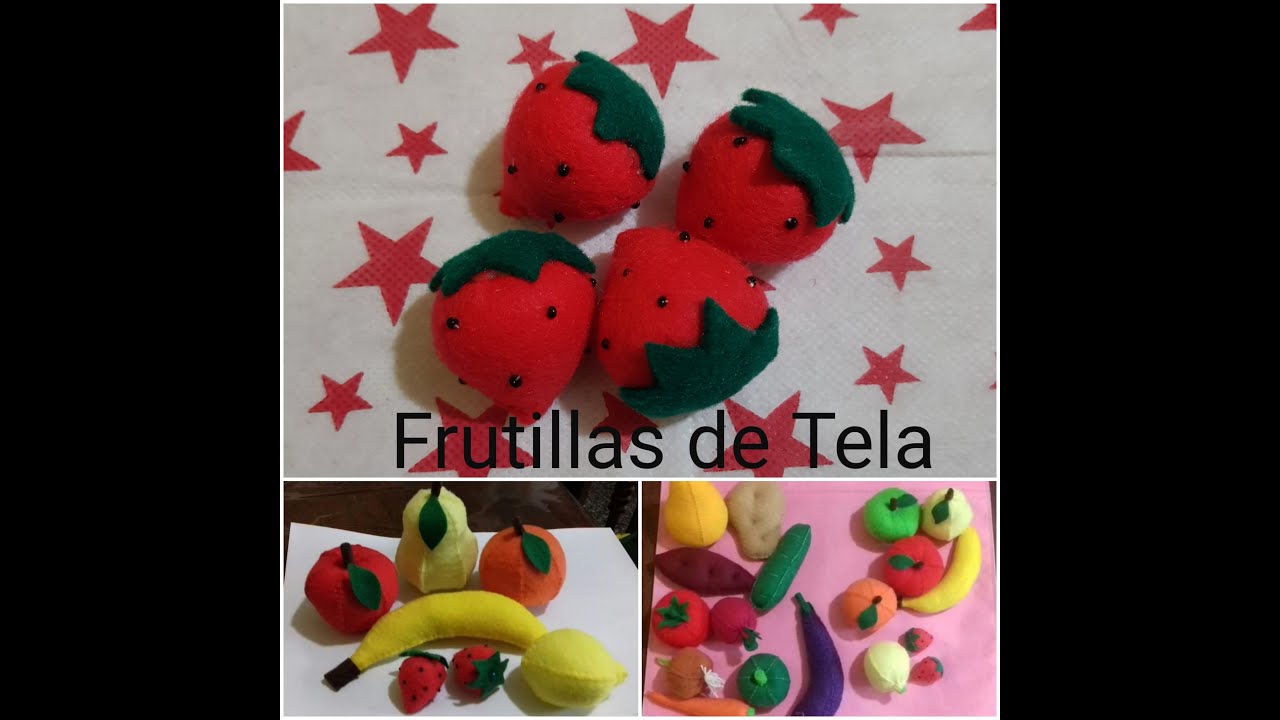 Como Hacer Frutillas de Tela (Fieltro) Frutas de Tela (Frutas de Fieltro)