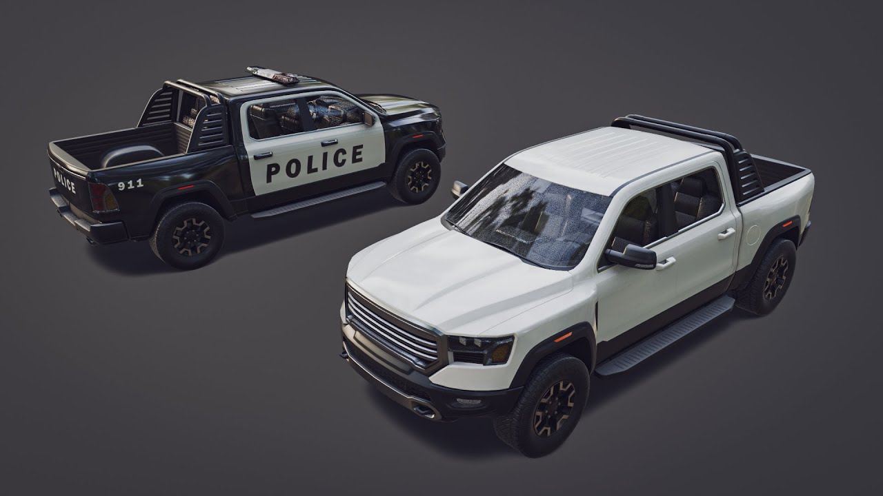 Pickup (Truck) 1 Game Asset - in Blender
