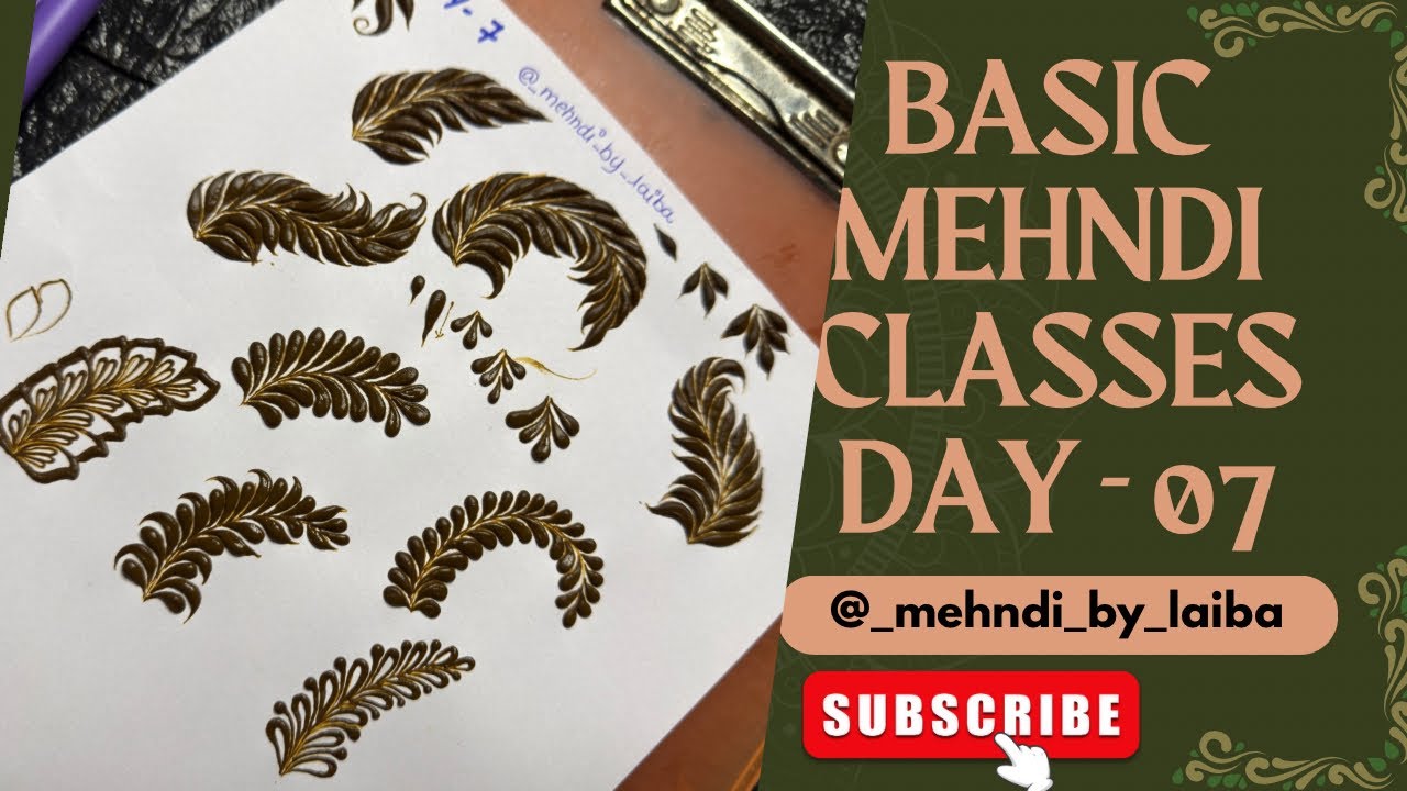 Basic to advance class day 7 | advance leaves design | mehndi class by Laiba | day 7 