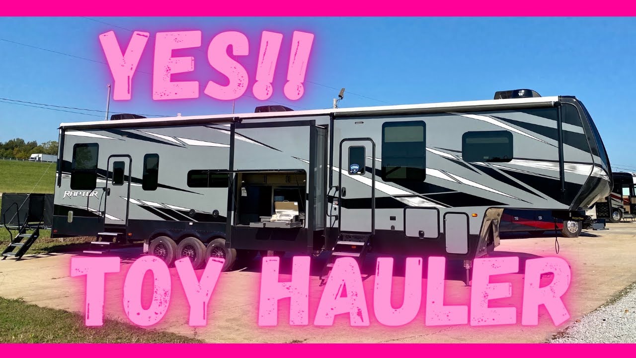 Amazing toy hauler 5th wheel! Very large space for atvs or whatever you may prefer! Camper Tours