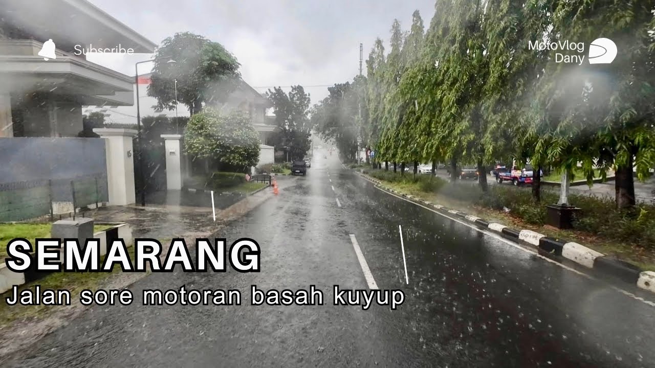 DERES! Motoran Siang Hari di Semarang Saat Hujan Lebat 🌧️ | Suasana Kota & Jalan Basah