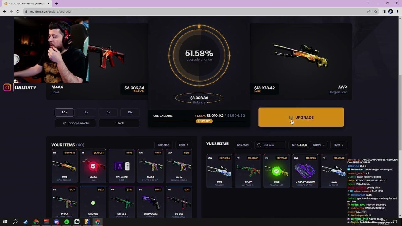 UNLOST AĞLADII 3.000.000 TL BATIYOR !!! #cs2 #keydrop