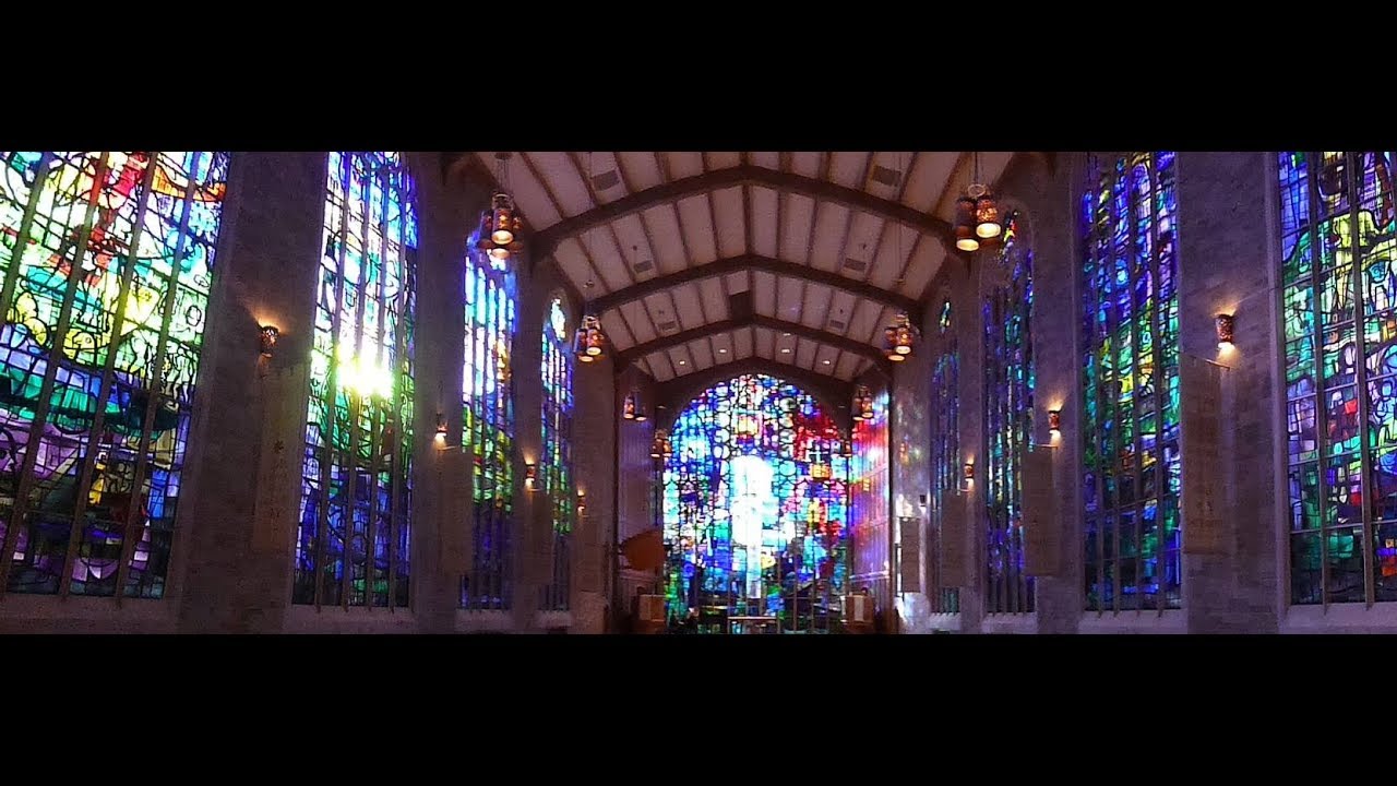Stained glass of Alice Millar Chapel at Northwestern University