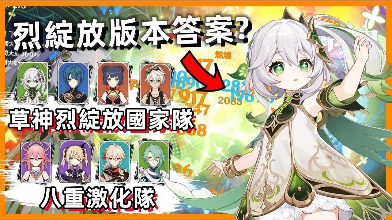 原神3.7深淵【草神烈綻放國家隊+八重激化隊】烈綻放版本答案？水冰使徒最速破盾！八重激化隊VS4聖骸獸