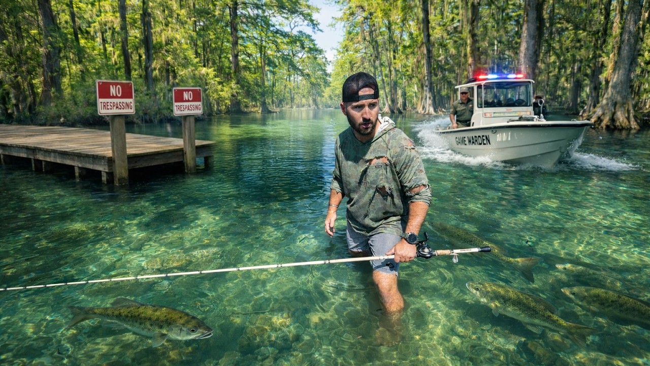 Exploring Restricted GAME WARDEN Ponds Loaded With GIANT Fish!! (BASS FACTORY)