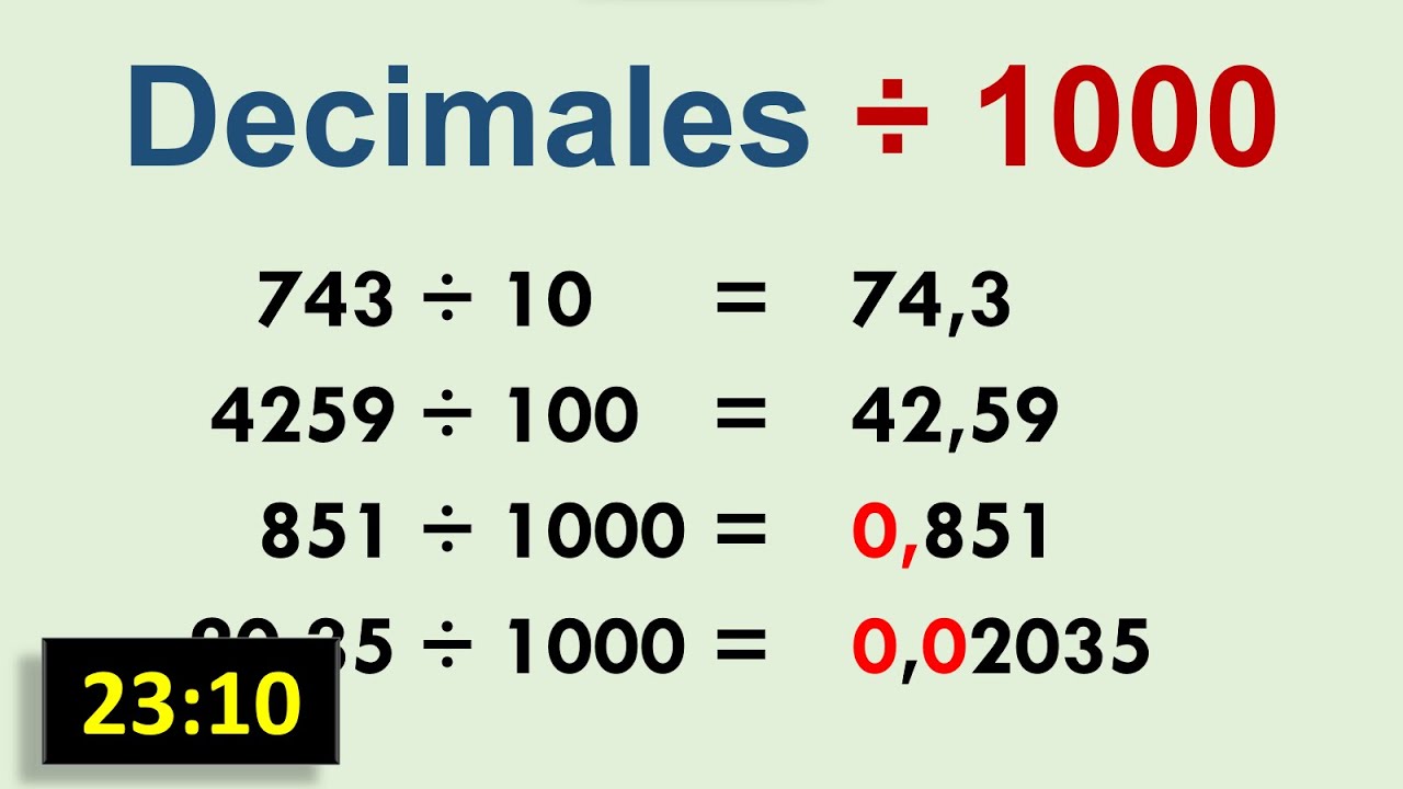 División de Decimales entre 10, 100 y 1000 | Aprende a Hacerlo Fácilmente