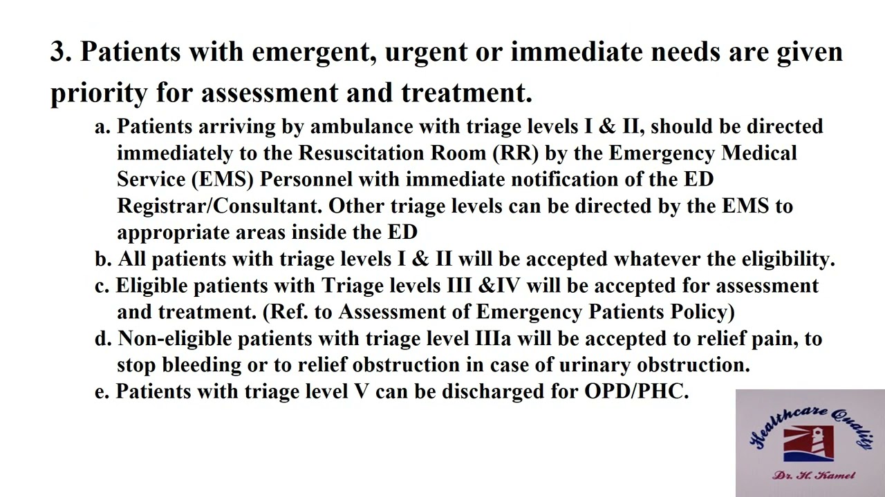 Healthcare Quality Hospital P&P TRIAGE Process