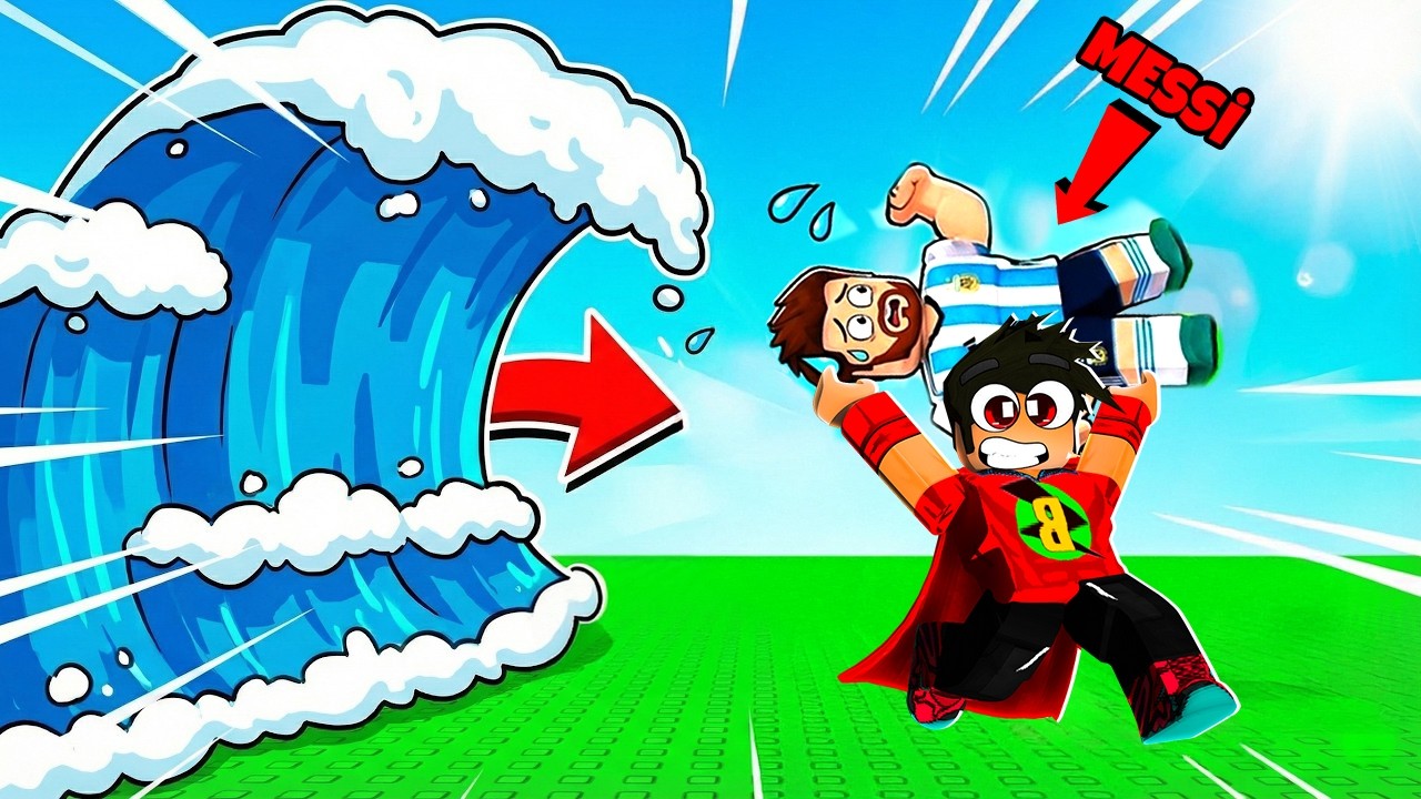 DEV TSUNAMİDEN YILDIZ FUTBOLCULARI KURTADIM 😂 ROBLOX