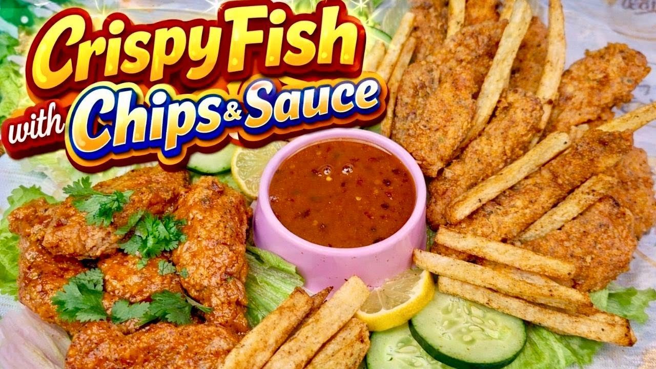 Crispy Fried Finger Fish Recipe | Fish & Chips with Tangy Sauce | Street Style
