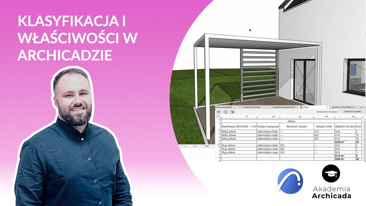 Klasyfikacja i właściwości w Archicadzie dla początkujących