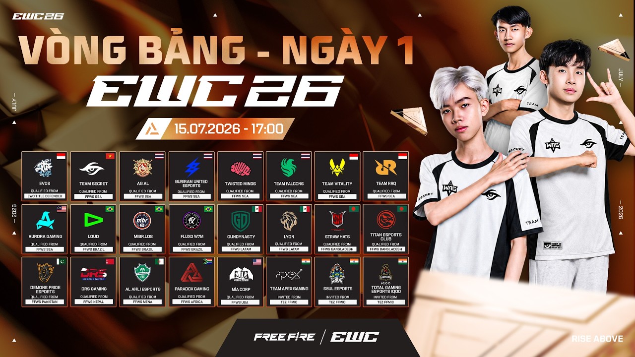 [VN] ESPORTS WORLD CUP 2026 | V&Ograve;NG BẢNG - NG&Agrave;Y 1