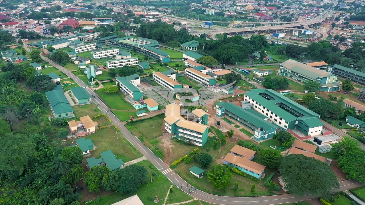 Drone shot of Prempeh College in Kumasi
