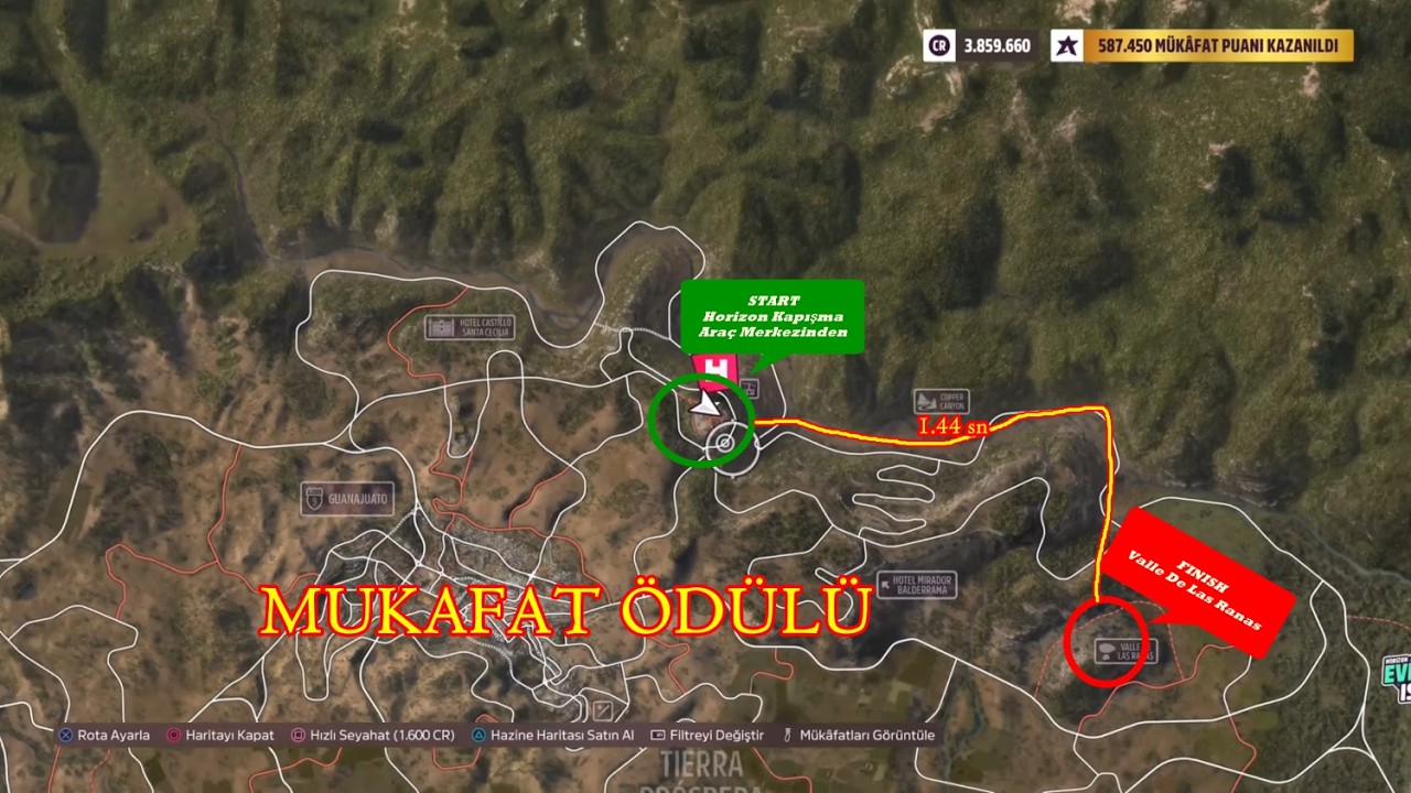 FORZA HORIZON 5 -  Horızon Kapışması Araç Merkezi nden başlayın, Valle De Las Ranas a varın..