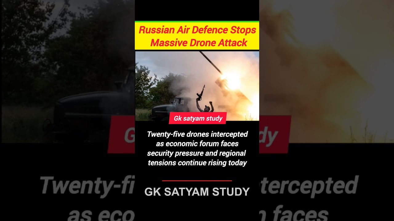 Russia Intercepts 25 Drones During Key Economic Forum | Ukraine Tensions Rise | GK SATYAM STUDY